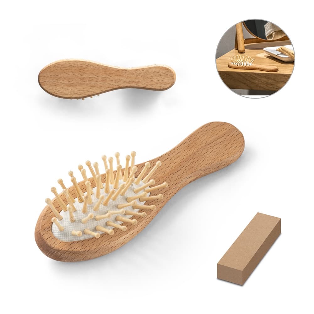 DERN. Spazzola per capelli in legno con denti in bambù - vista 6
