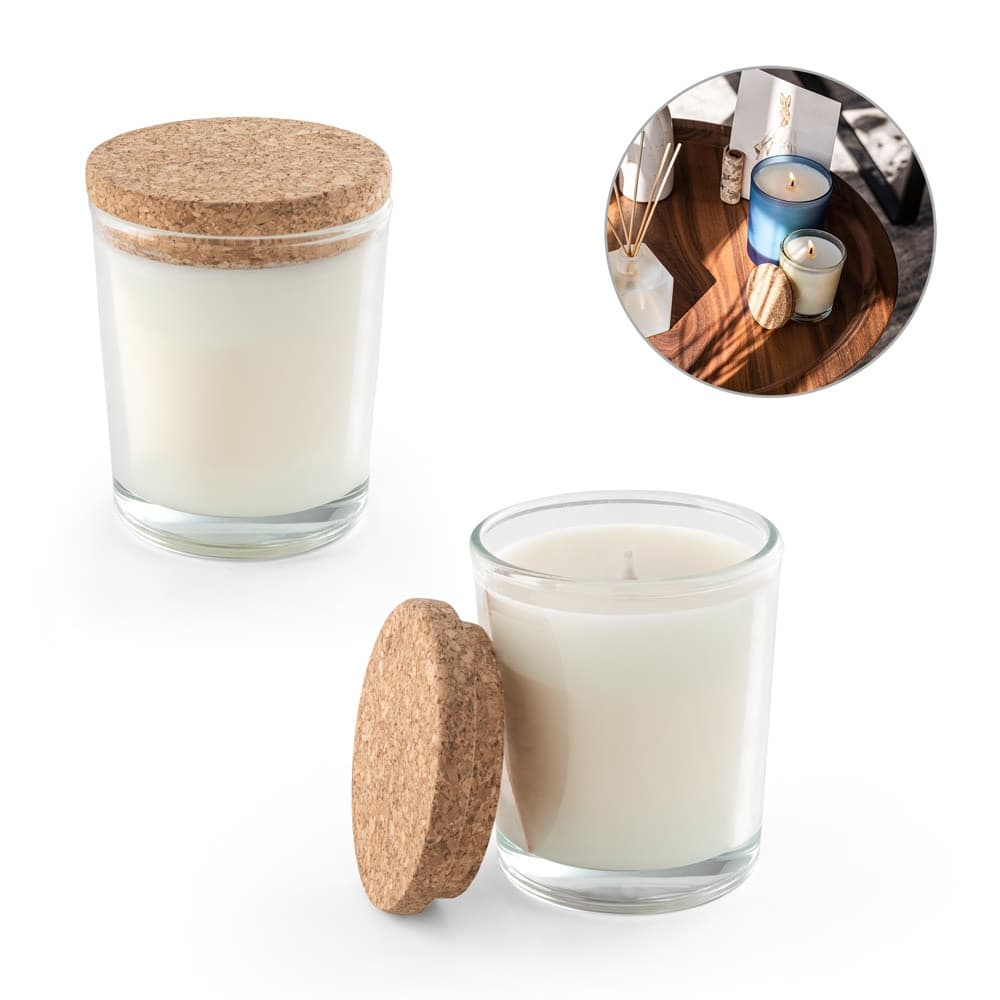 ZEN 80. Candela aromatica in una coppa di vetro con coperchio in sughero 80 g - vista 3