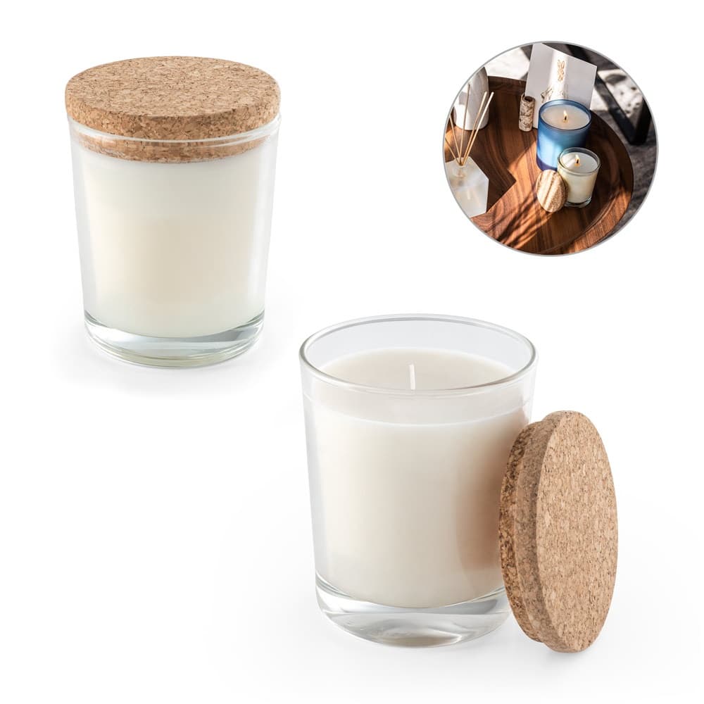 ZEN 180. Candela aromatica in una coppa di vetro con coperchio in sughero 180 g - vista 3