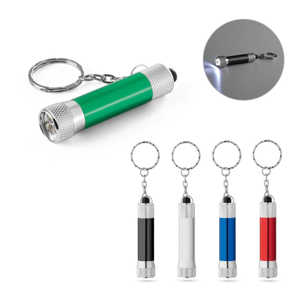 RE-LERGAN. Portachiavi in ​​alluminio (riciclato al 92%) con torcia LED a 3 luci - vista 4