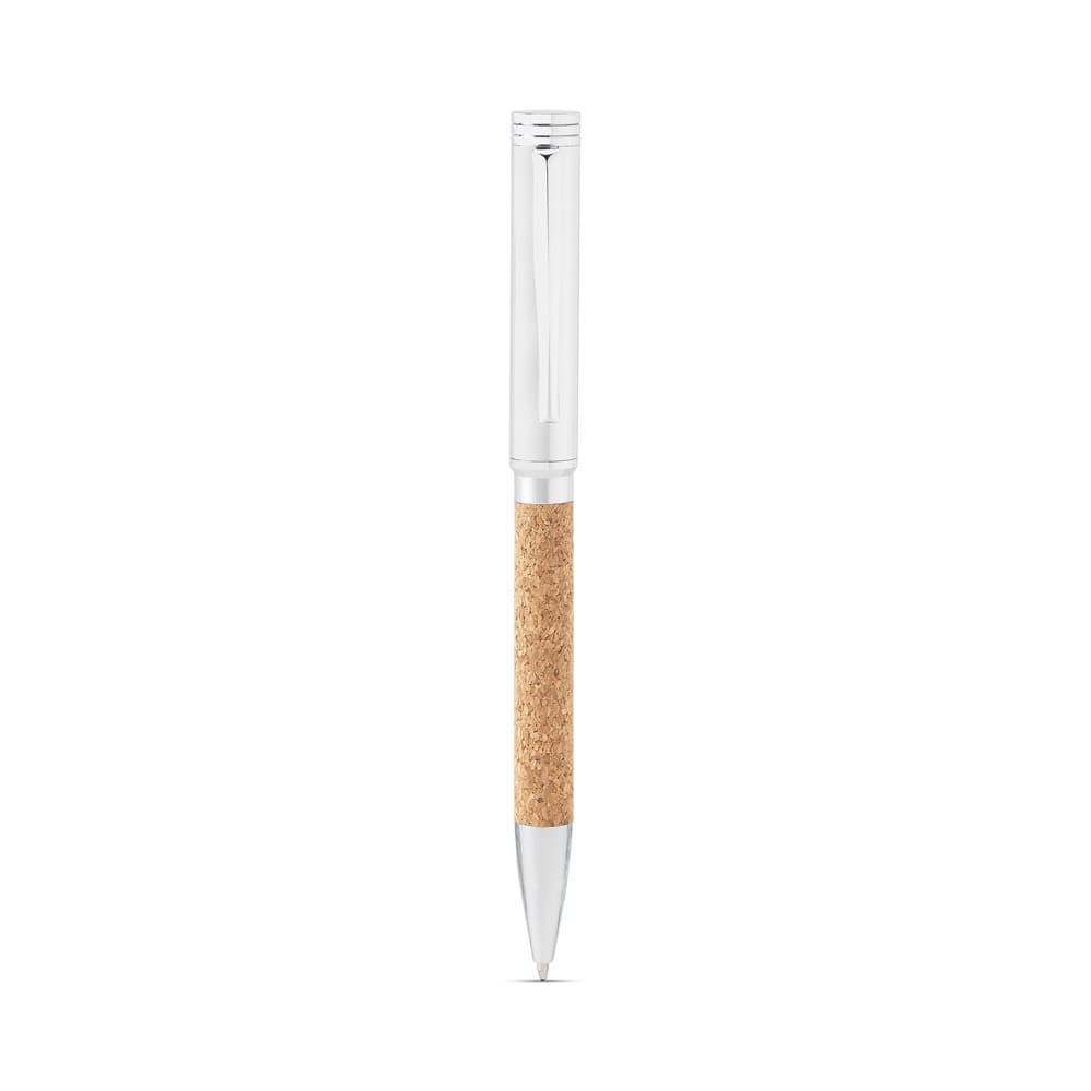 EVANS. Set composto da una penna a sfera e da un portachiavi, entrambi in metallo e sughero - vista 5