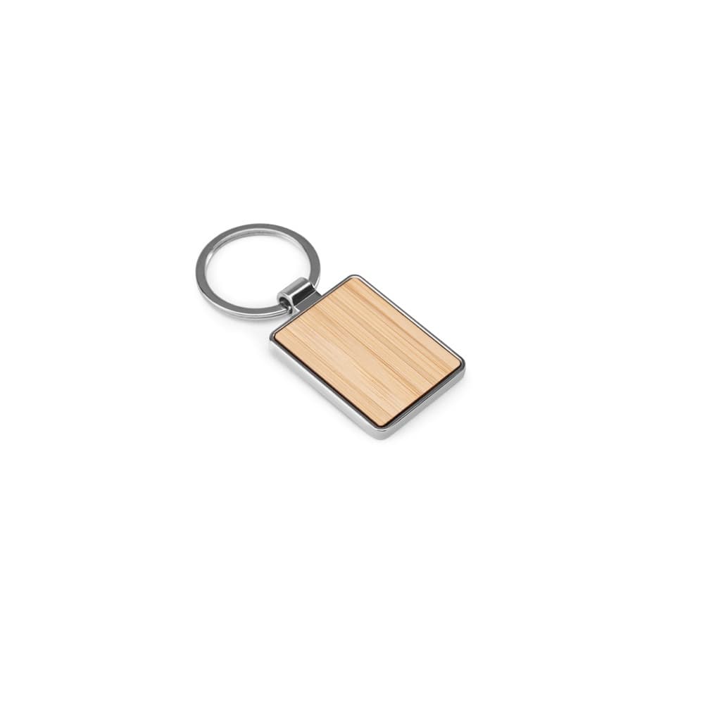 GASTON RECTANGULAR. Portachiavi rettangolare in ferro con dettagli in zinco e bambù - vista 1