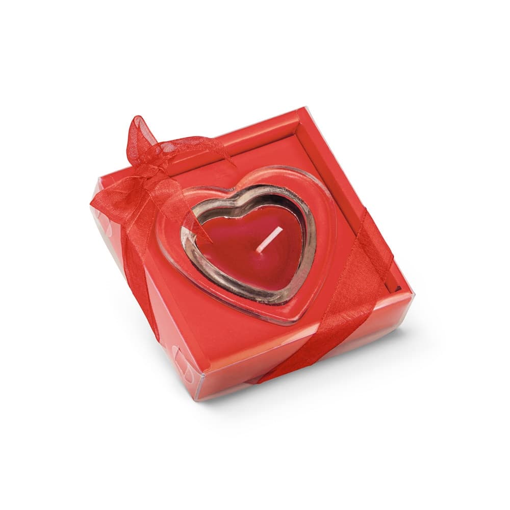 SWEET. Candela a forma di cuore e base in vetro - vista 1
