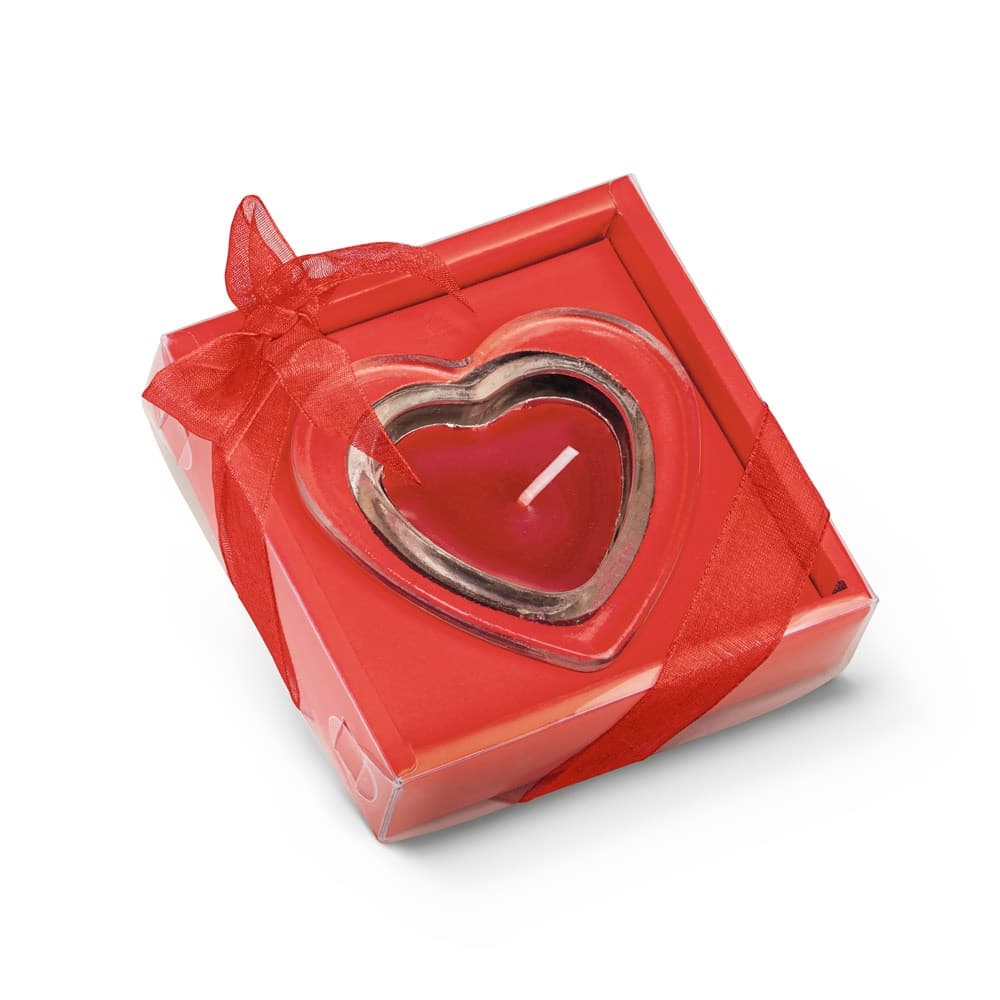 SWEET. Candela a forma di cuore e base in vetro - vista 2