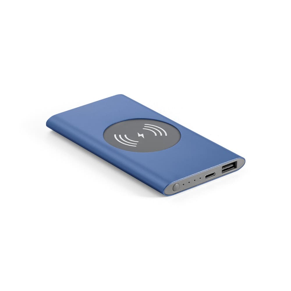 CASSINI. Power bank da 4'000 mAh con caricatore wireless da 5W in alluminio riciclato (100% rAL) - vista 1