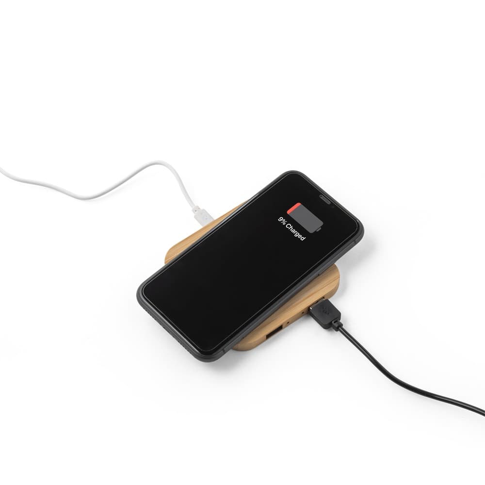 DALTON. Caricatore wireless Superfast 15W in bambù - vista 4