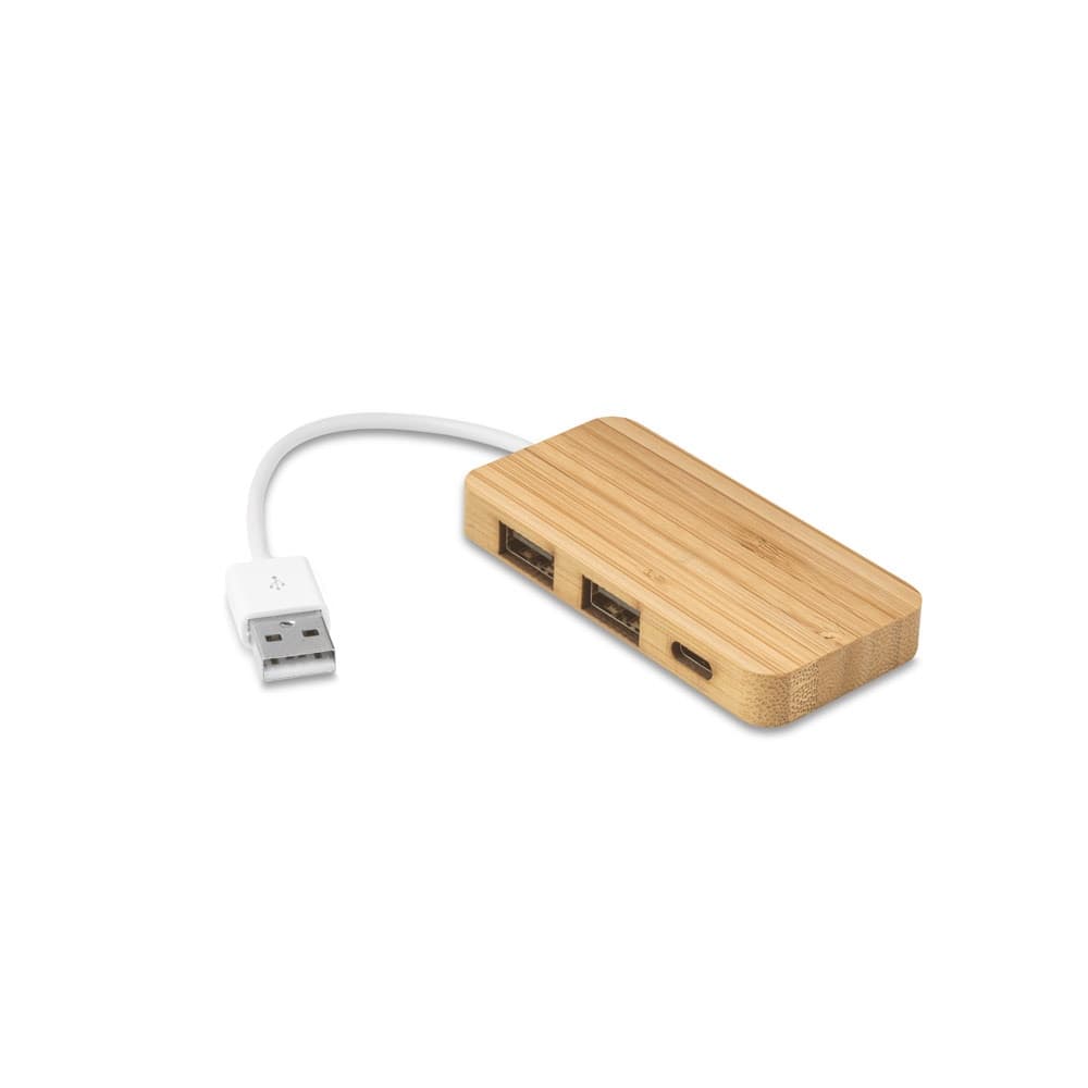 MOSER. HUB con 2 porte USB-A e 1 USB-C in bambù - vista 1