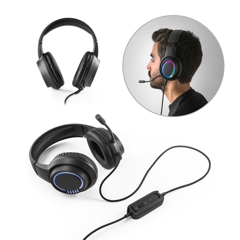 Thorne Headset RGB. Cuffie da gioco in ABS con cavo da 2 m, microfono e luci LED RGB - vista 6