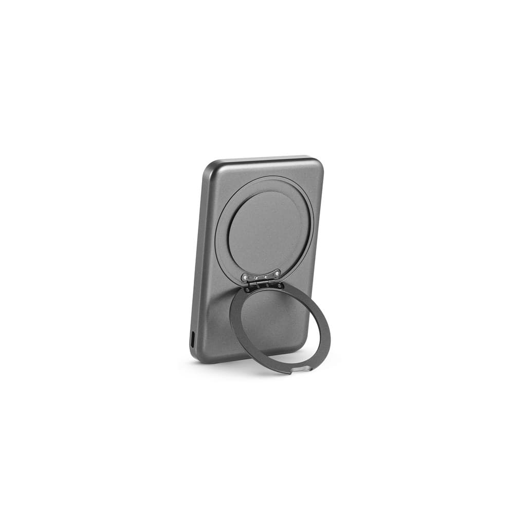 WARSHEL 5. Power bank magnetico da 5'000 mAh con caricatore wireless superveloce da 15W in ABS riciclato (100% rABS) con supporto - vista 6