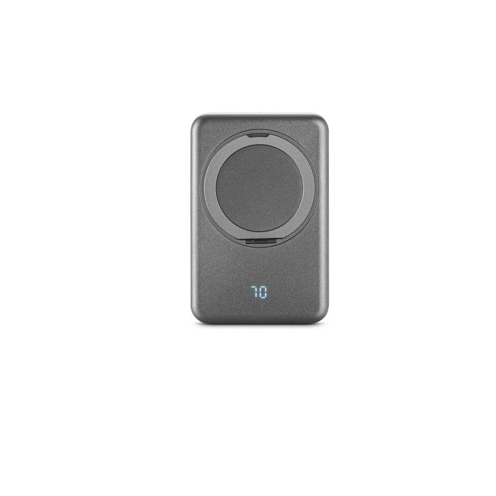 WARSHEL 10. Power bank magnetico da 10'000 mAh con caricatore wireless superveloce da 15W in ABS riciclato (100% rABS) con supporto - vista 3