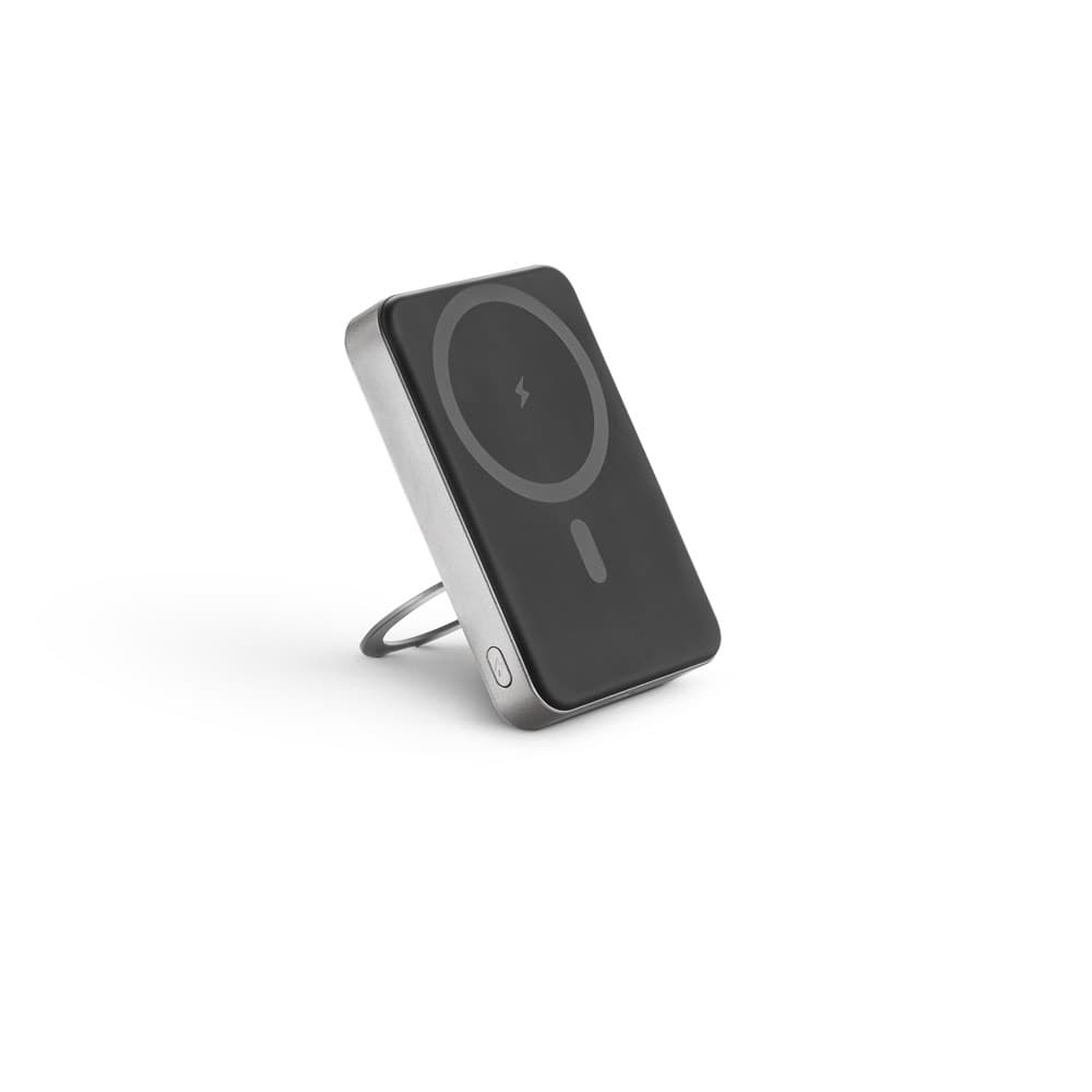 WARSHEL 10. Power bank magnetico da 10'000 mAh con caricatore wireless superveloce da 15W in ABS riciclato (100% rABS) con supporto - vista 1