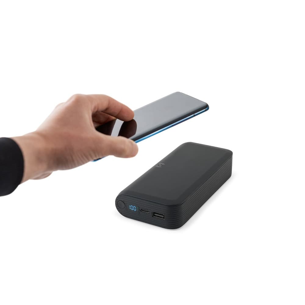 BECKER 20. Power bank da 20'000 mAh in ABS riciclato (100% rABS) con caricatore wireless superveloce da 15W - vista 4