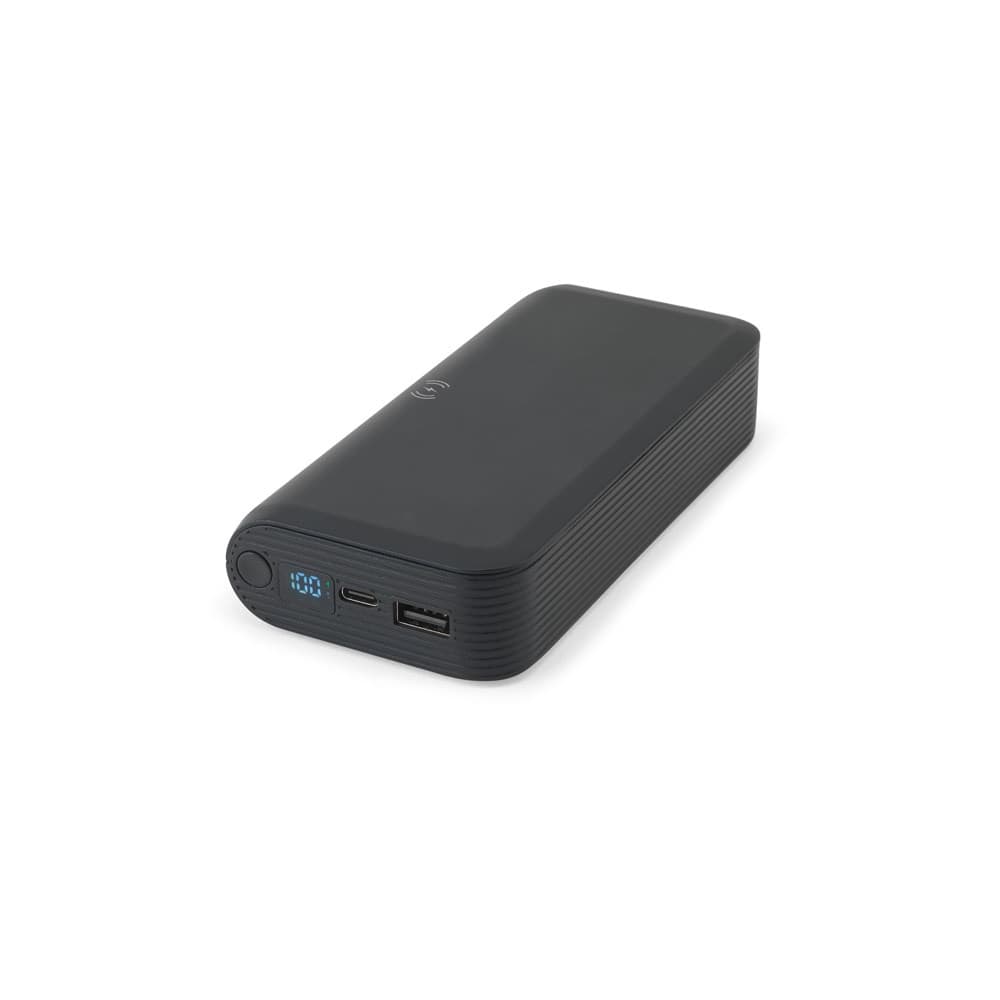 BECKER 20. Power bank da 20'000 mAh in ABS riciclato (100% rABS) con caricatore wireless superveloce da 15W - vista 1