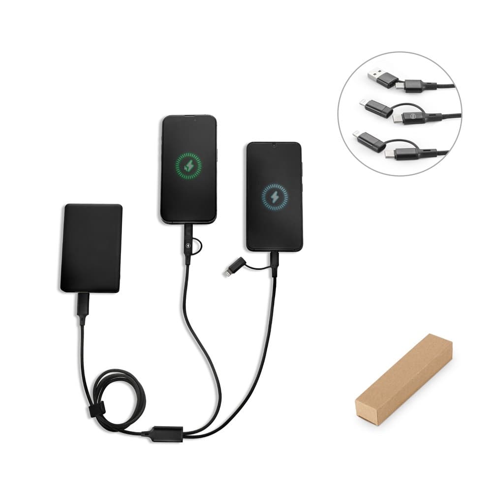 BERTOZZI. Cavo USB super veloce 6 in 1 in alluminio riciclato (20%) e PET riciclato (4%) - vista 5