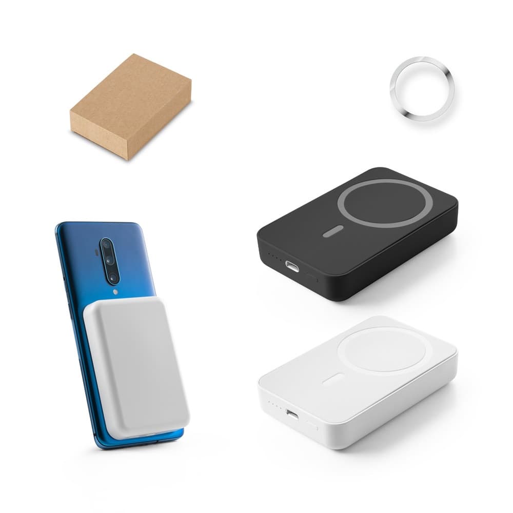 AMPERE 10. Power bank magnetico da 10'000 mAh con caricatore wireless superveloce da 15W in ABS riciclato (100% rABS) - vista 4