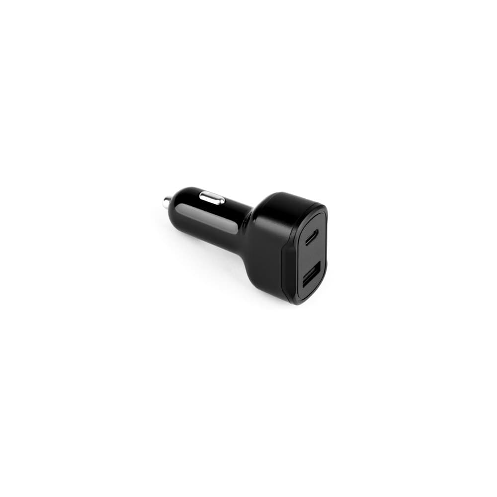 DIRAC. Adattatore per accendisigari con porta USB-A 18W e USB-C 20W in ABS riciclato (100% rABS) - vista 1