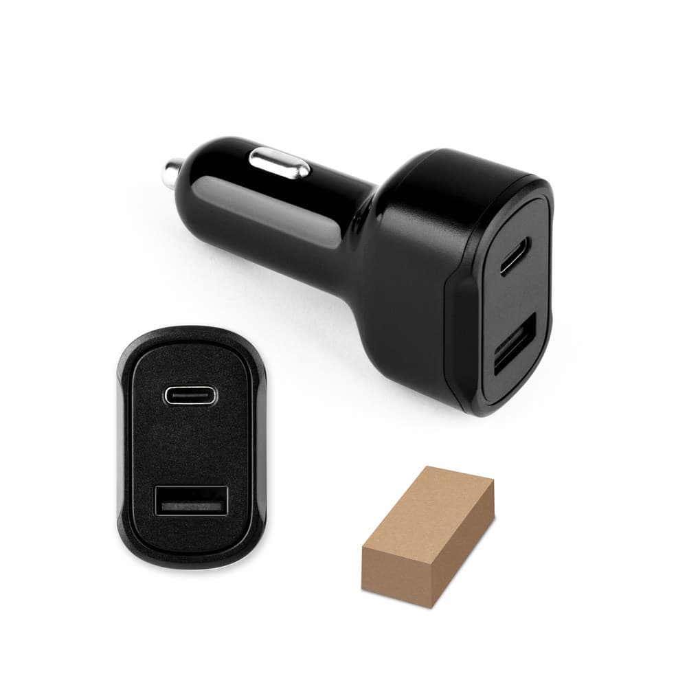DIRAC. Adattatore per accendisigari con porta USB-A 18W e USB-C 20W in ABS riciclato (100% rABS) - vista 4