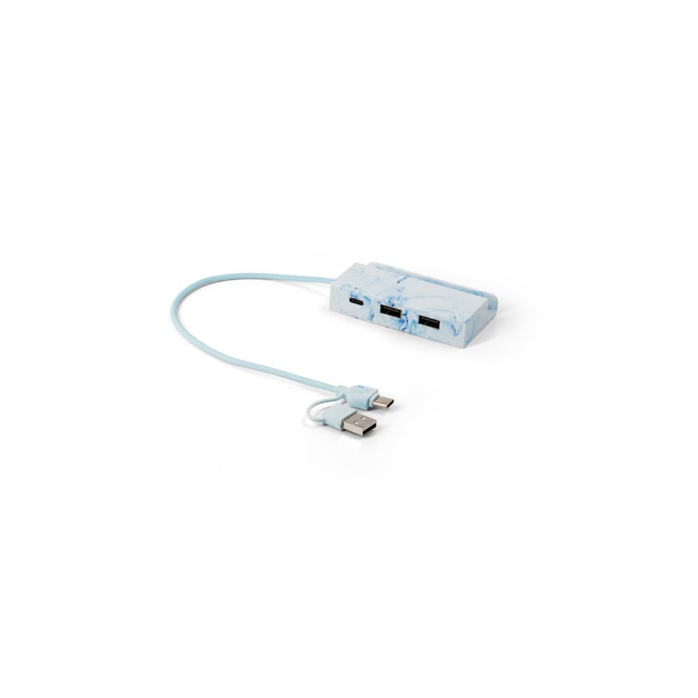 BERNERS HUB. Hub in ABS riciclato con ingressi e uscite principali - vista 1