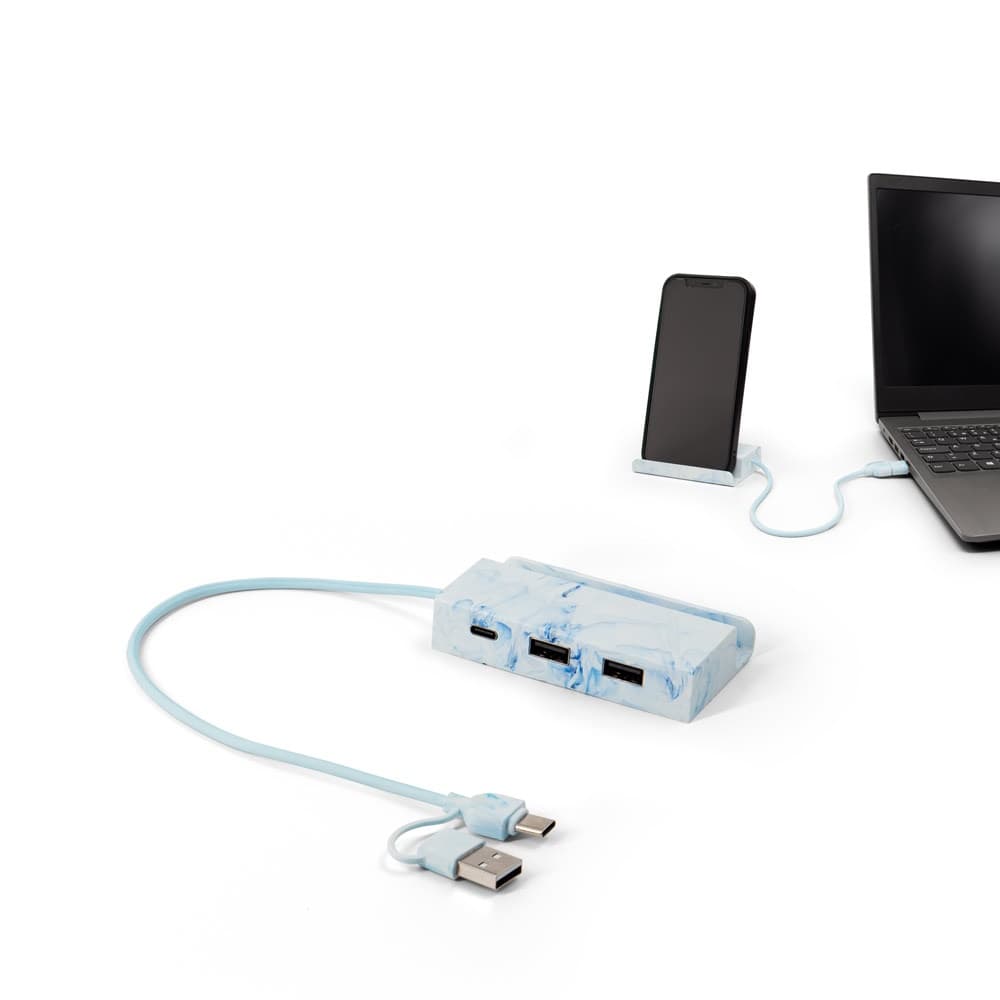 BERNERS HUB. Hub in ABS riciclato con ingressi e uscite principali - vista 5