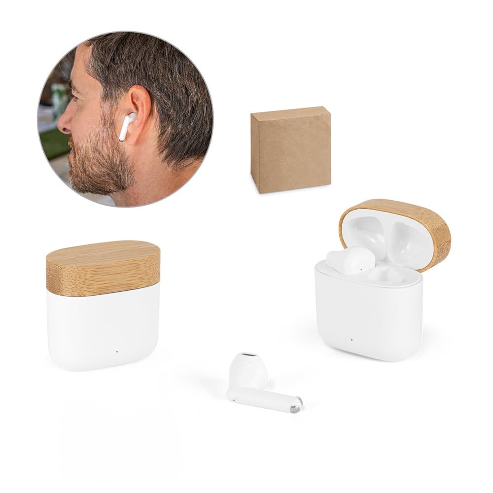 COBAIN. Auricolari wireless con 5 ore di autonomia in ABS riciclato (100% rABS) e bambù - vista 5