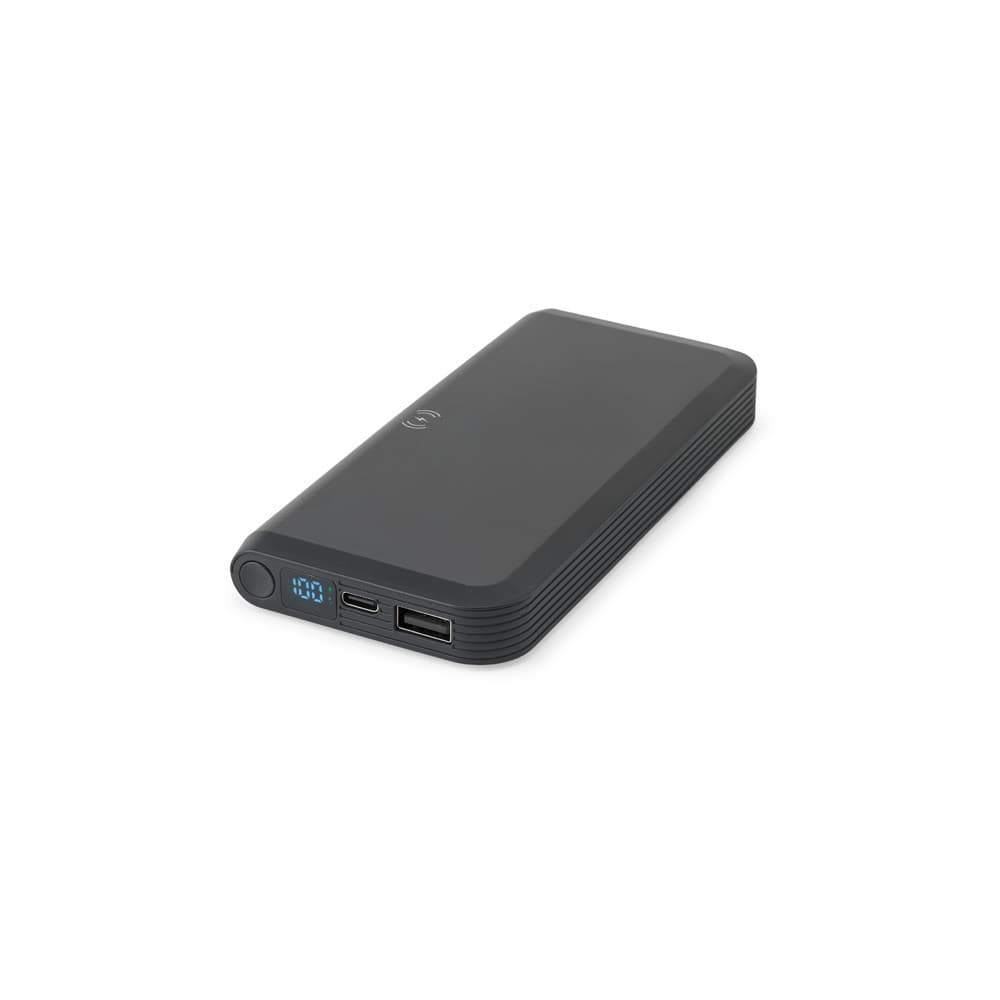 BECKER 10. Power bank da 10'000 mAh in ABS riciclato (100% rABS) con caricatore wireless superveloce da 15W - vista 1