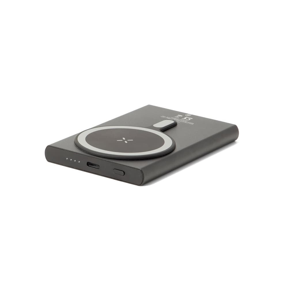WRIGHT 5. Power bank magnetico con ricarica super rapidain alluminio riciclato e ABS riciclato 5'000 mAh - vista 1