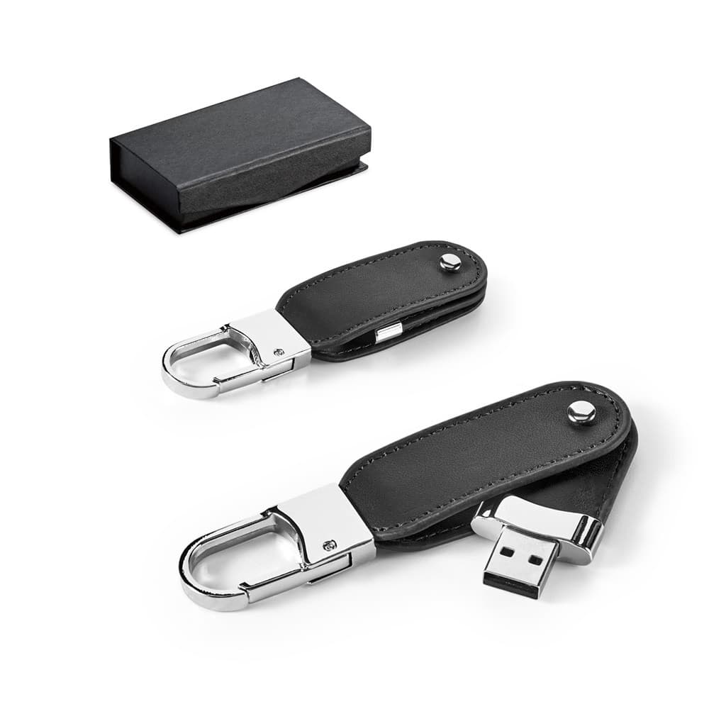 BRAGG 8GB. Memoria USB da 8 GB in PU e con clip a moschettone - vista 4