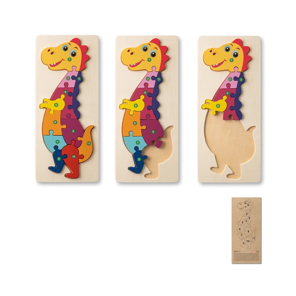 DIPLODOCO. Puzzle in legno compensato a forma di dinosauro - vista 8