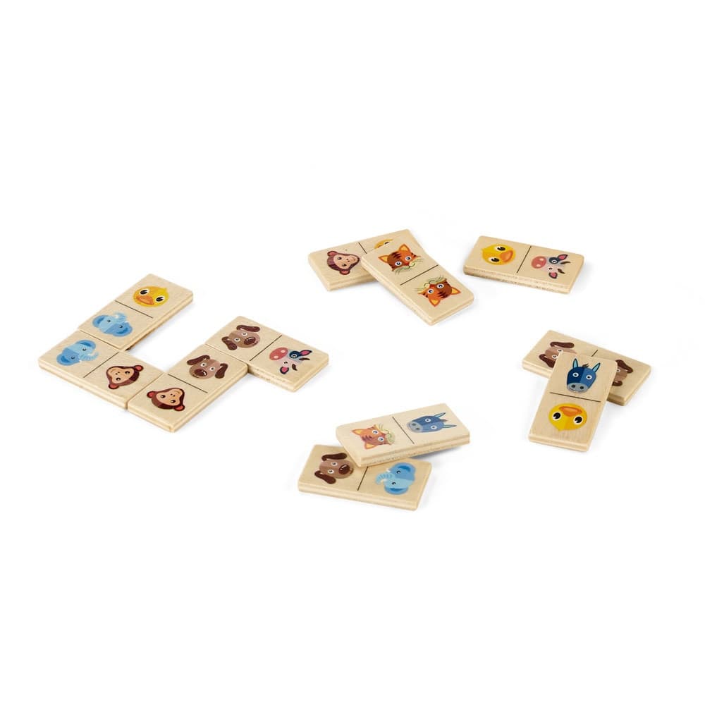 DOMIN. Gioco domino in legno per bambini. 28 pezzi con figure di animali - vista 2