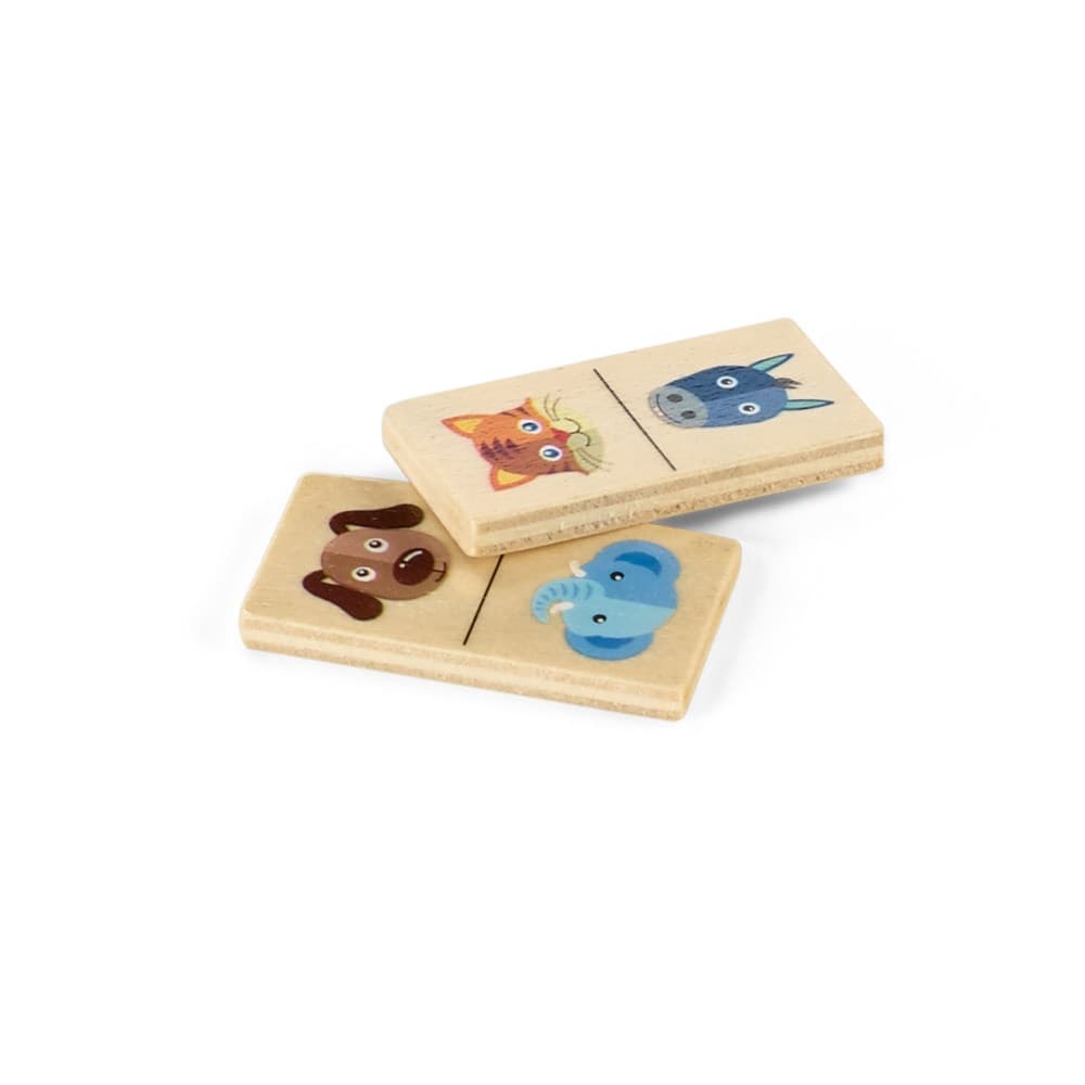 DOMIN. Gioco domino in legno per bambini. 28 pezzi con figure di animali - vista 3