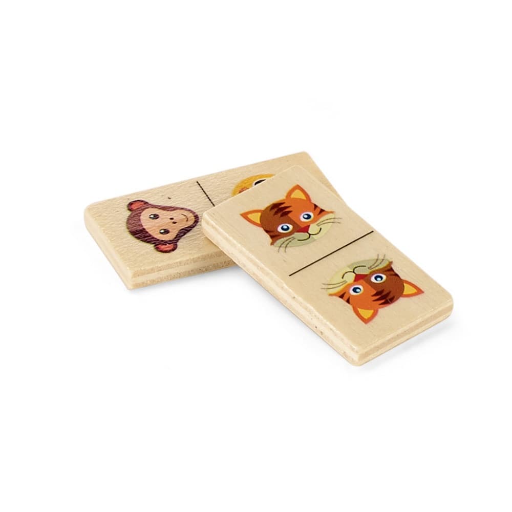 DOMIN. Gioco domino in legno per bambini. 28 pezzi con figure di animali - vista 4