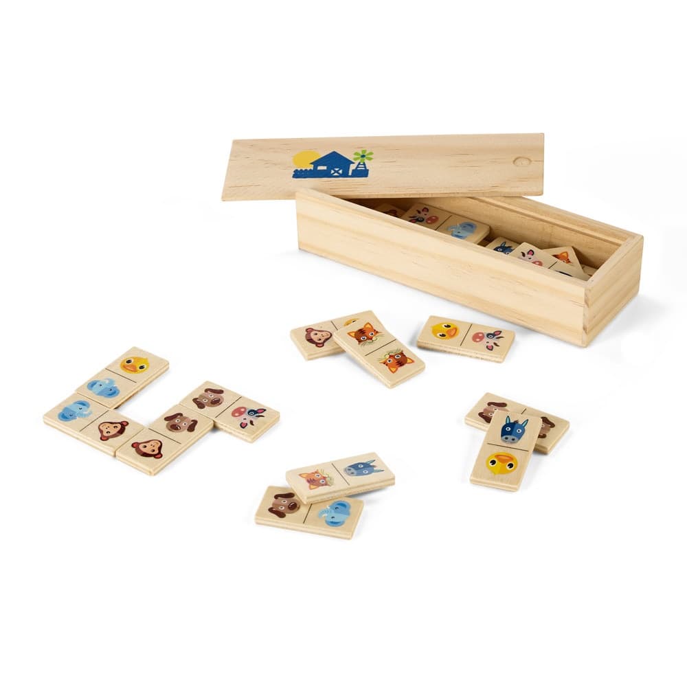 DOMIN. Gioco domino in legno per bambini. 28 pezzi con figure di animali - vista 6