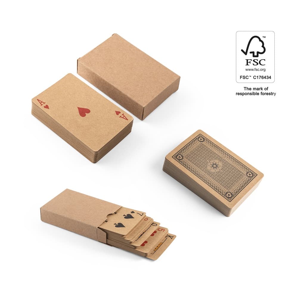 FISCHER. Mazzo di 54 carte classiche in carta kraft, con materiale certificato FSC™ e altri materiali controllati - vista 4