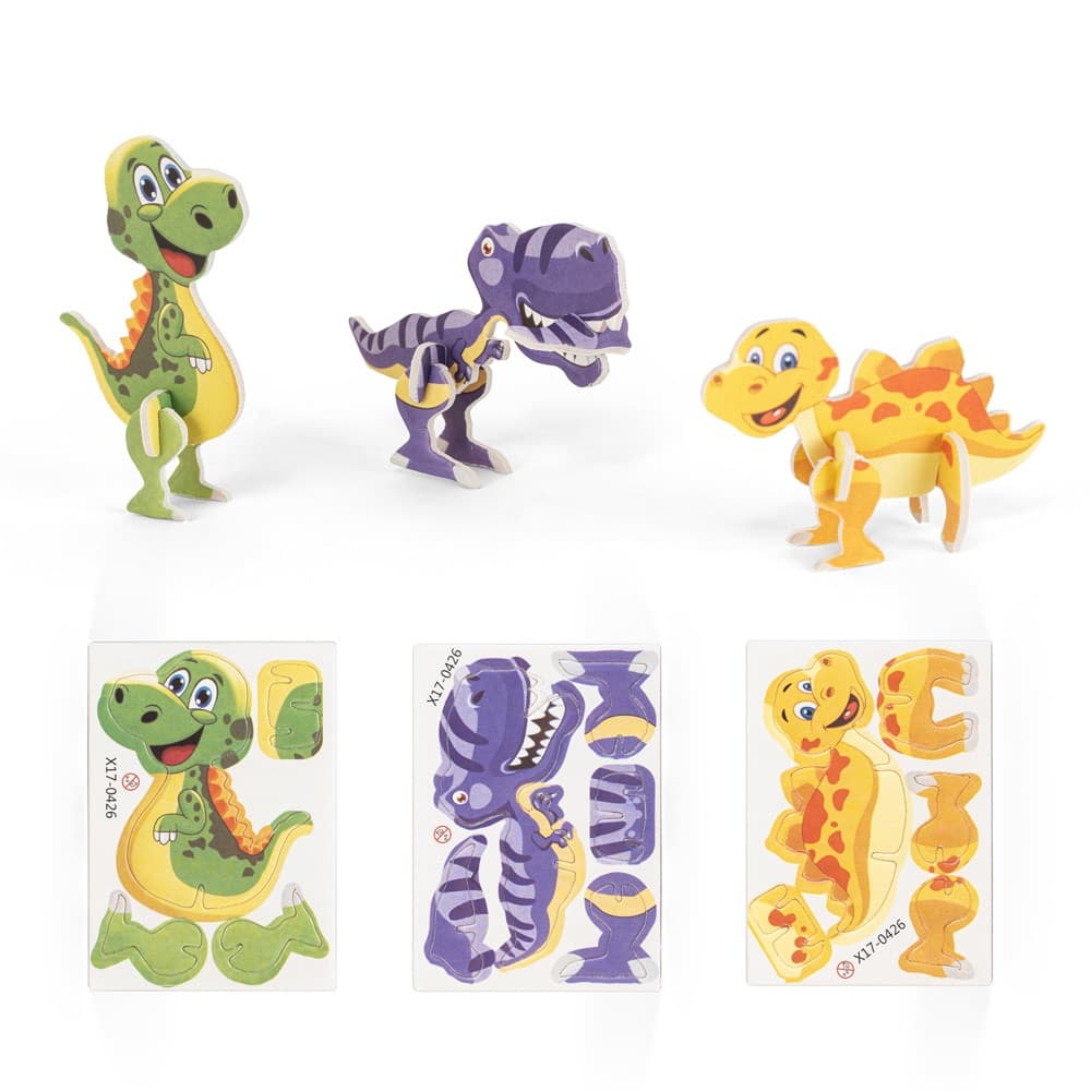 DINOSAURUS. Puzzle 3D in carta a forma di dinosauro - vista 5