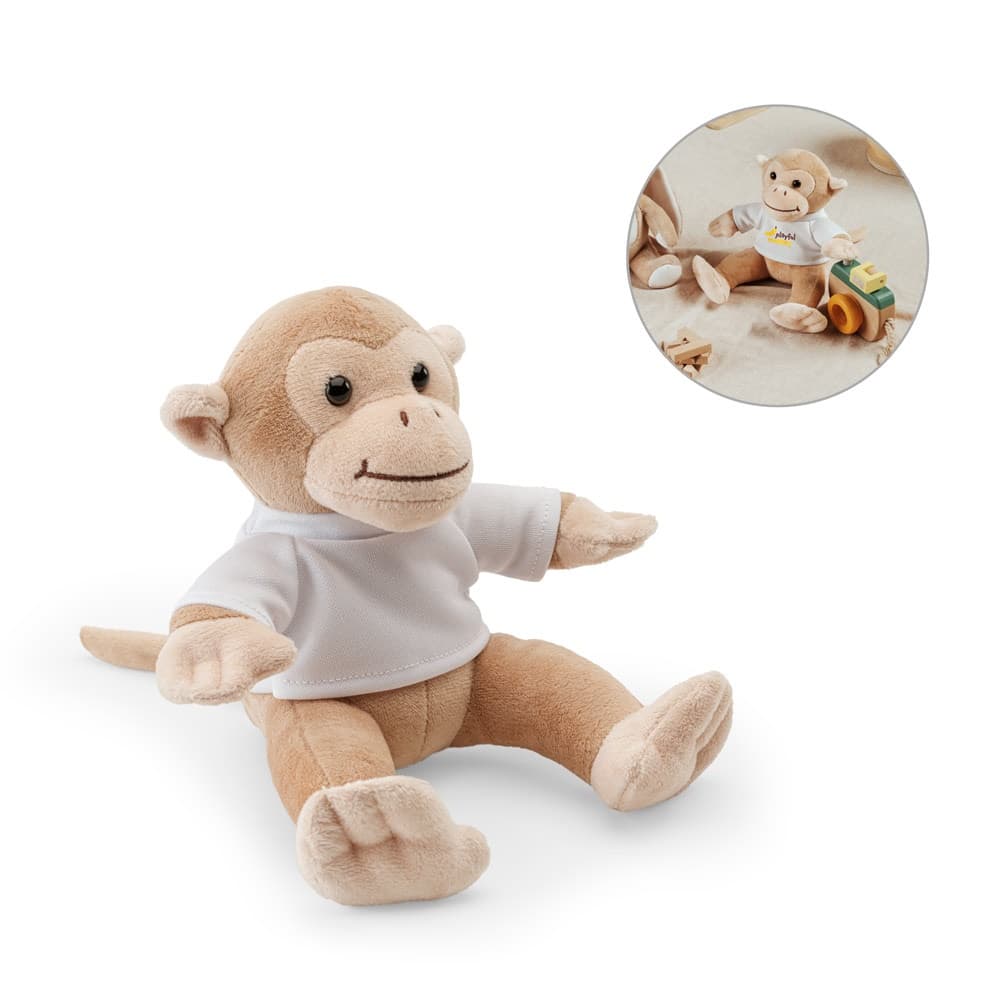 MONKY. Peluche a forma di scimmia con maglietta - vista 4