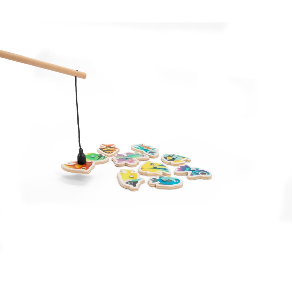 FISHY. Set da pesca composto da 10 pesci in legno,ideale per bambini - vista 3