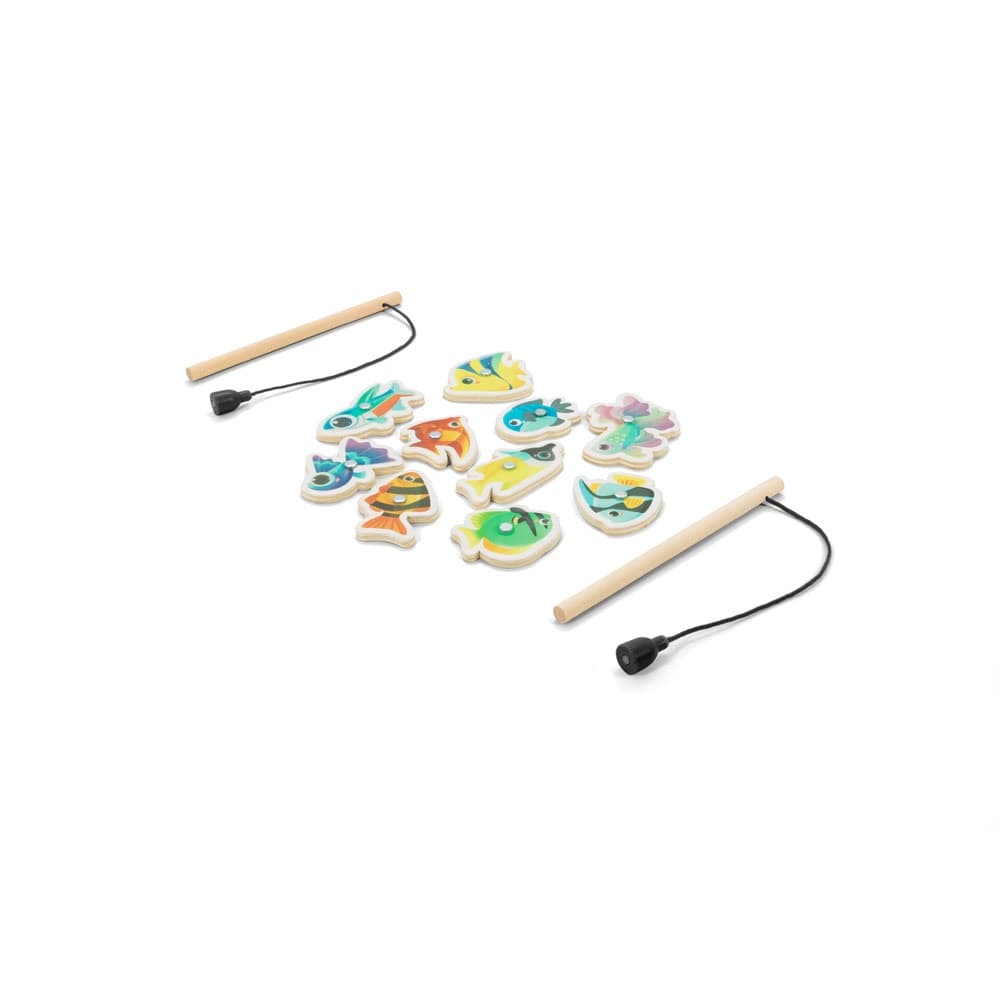 FISHY. Set da pesca composto da 10 pesci in legno,ideale per bambini - vista 1