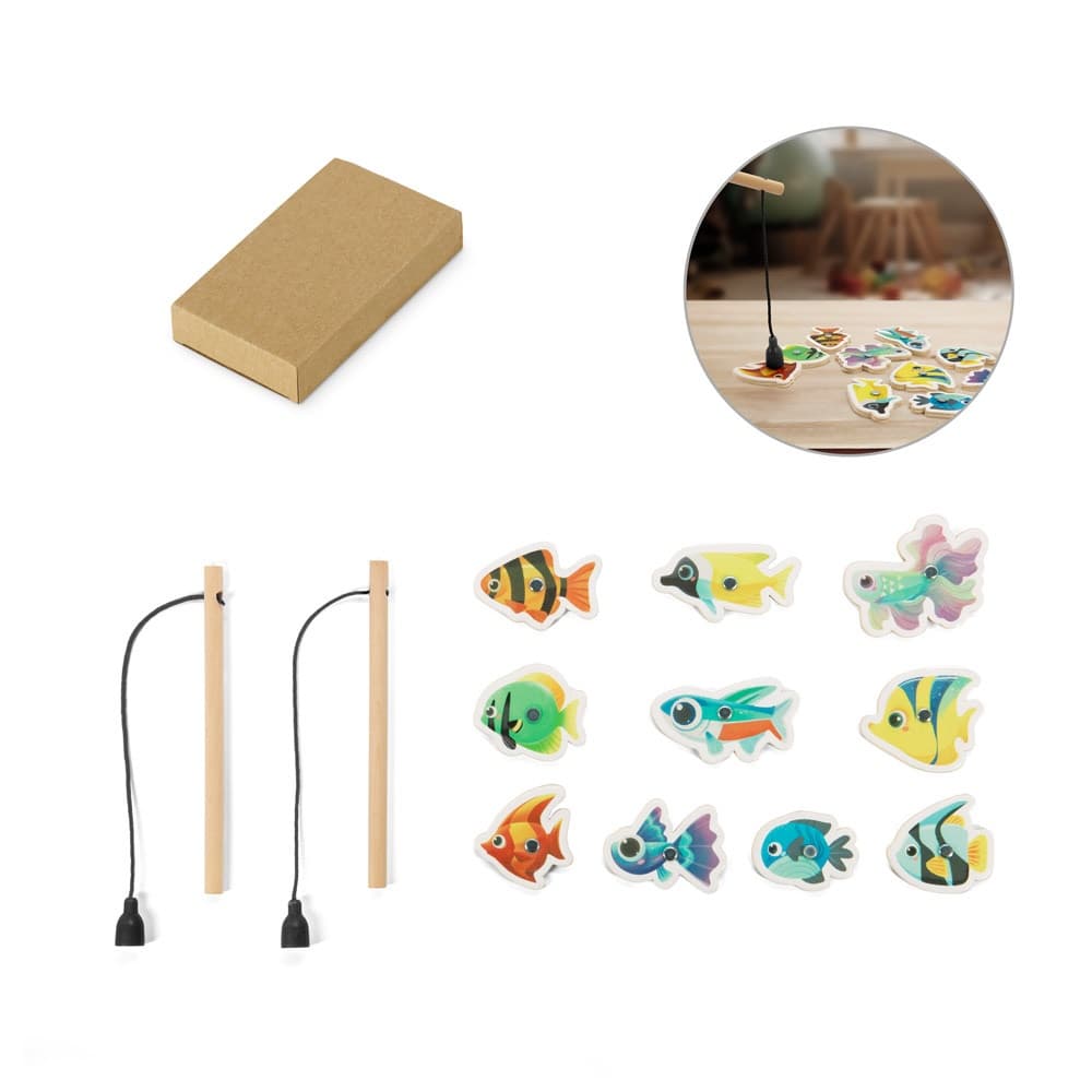 FISHY. Set da pesca composto da 10 pesci in legno,ideale per bambini - vista 4