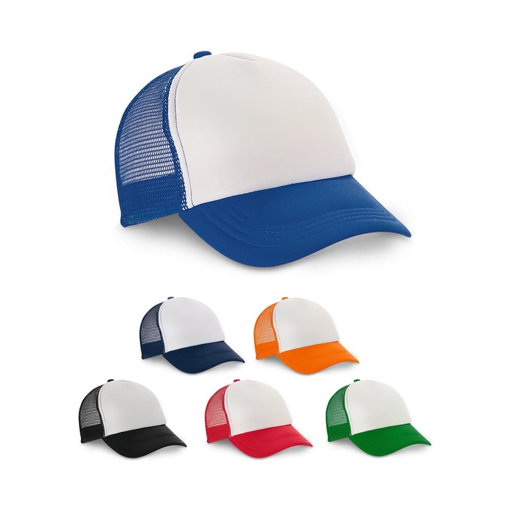 NICOLA. Cappellino in poliestere e rete (150 g/m²) - vista 2