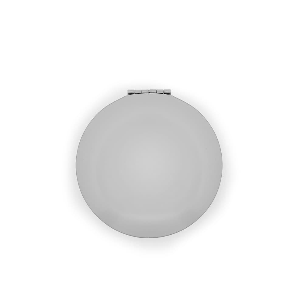 KAYLA. Specchio rotondo bifacciale in alluminiocon chiusura magnetica