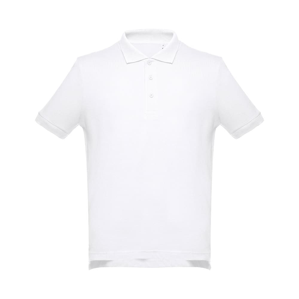 THC ADAM WH. Polo da uomo in cotone a maniche corte. colore bianco
