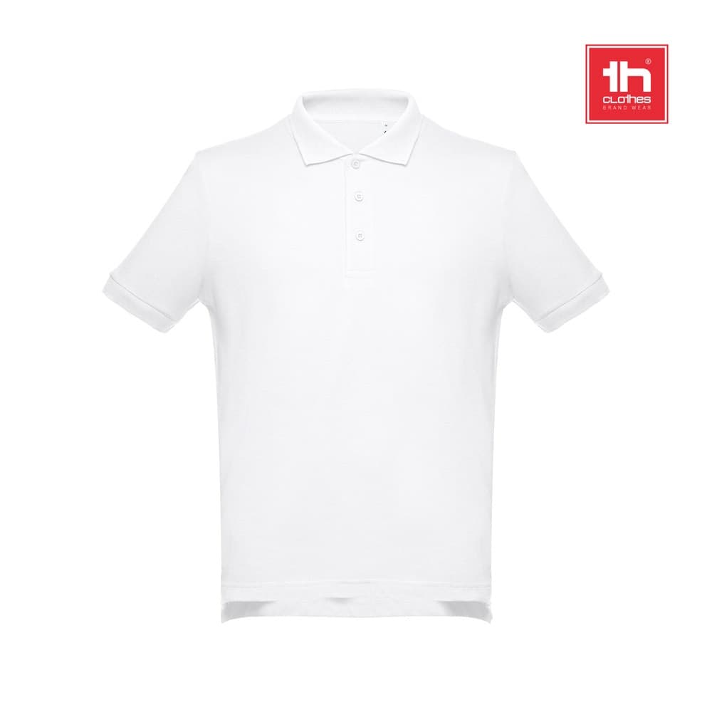 THC ADAM WH. Polo da uomo in cotone a maniche corte. colore bianco - vista 5