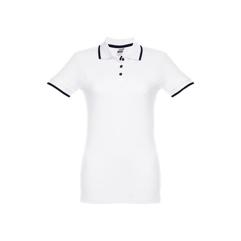 THC ROME WOMEN WH. Polo da donna in cotone bicolore - vista 2