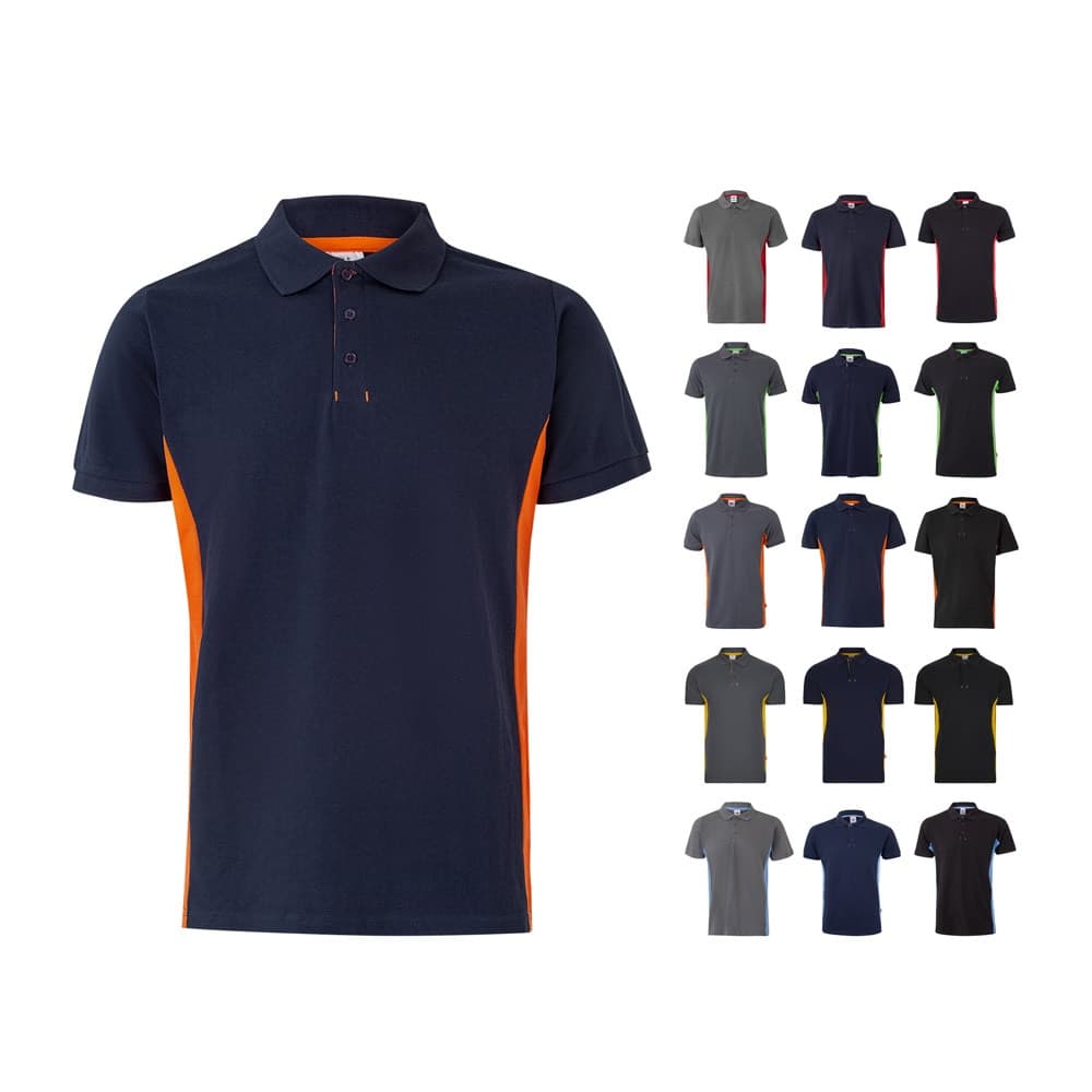 VL SUPAY. Polo bicolore piqué (180g/m²), a maniche corte, in cotone (60%) e poliestere (40%) - vista 4