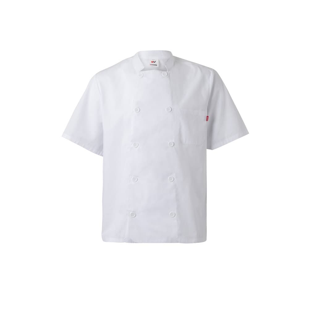 VL DURGA. Giacca da cucina in popeline (110g/m²) a maniche corte, in cotone (35%) e poliestere (65%) - vista 1