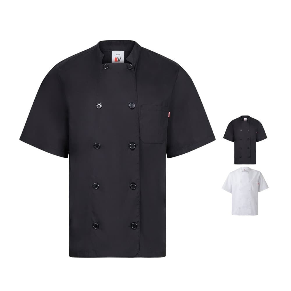 VL DURGA. Giacca da cucina in popeline (110g/m²) a maniche corte, in cotone (35%) e poliestere (65%) - vista 5