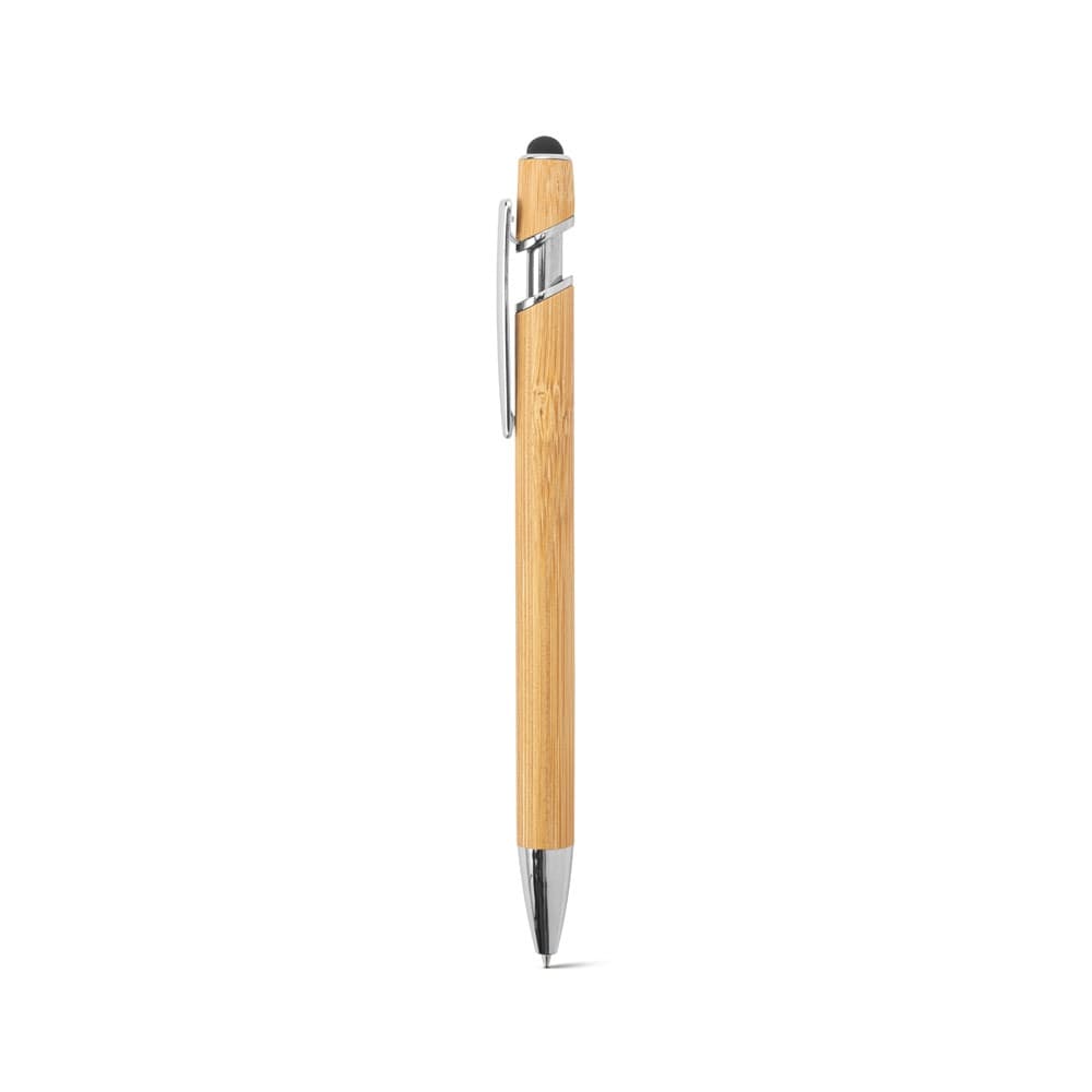 NEIL BAMBOO. Penne a sfera in bambù, con dettagli inalluminio cromato - vista 3