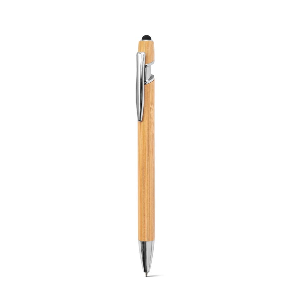 NEIL BAMBOO. Penne a sfera in bambù, con dettagli inalluminio cromato - vista 1