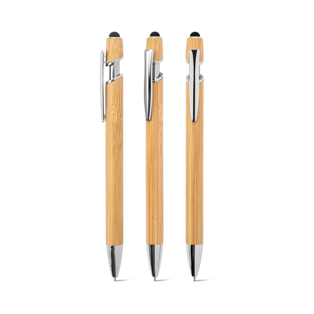 NEIL BAMBOO. Penne a sfera in bambù, con dettagli inalluminio cromato - vista 4