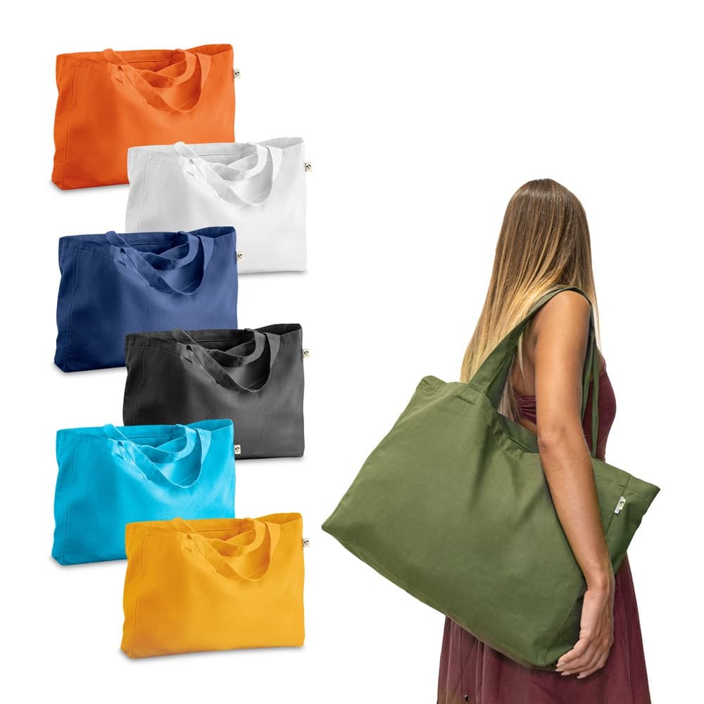 CAMDEN. Borsa in cotone (50%), cotone riciclato (30%) e poliestere (20% rPET) (280 g/m²) - vista 4